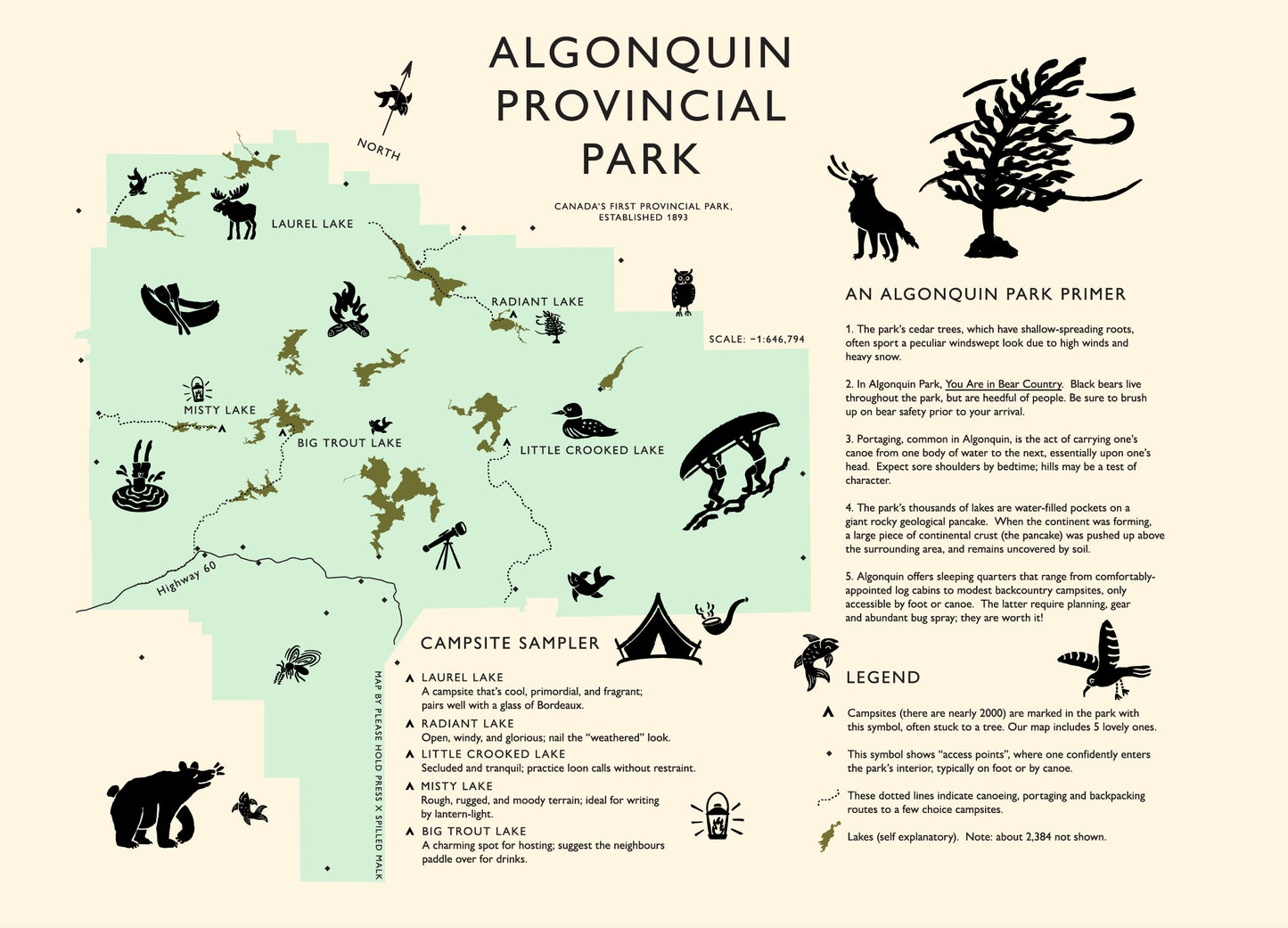 Algonquin Park map | 10.5x13.5"