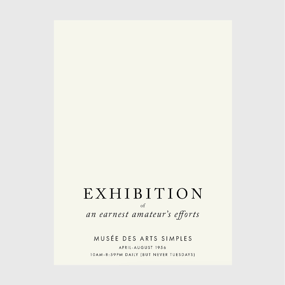 Add-your-own-art exhibit poster | 13x10"